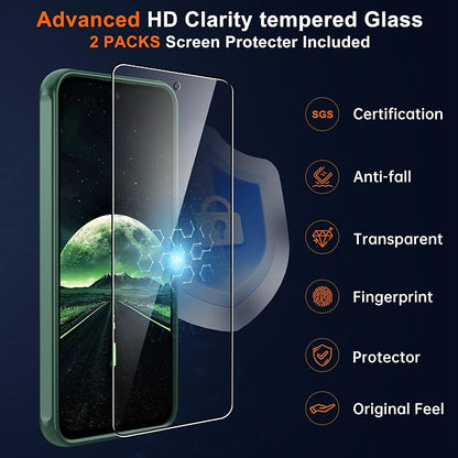 Pilaru for Samsung Galaxy A56 Case [Compatible with Magsafe] Translucent Matte Magnetic Phone Case,Slim Thin Duty Shockproof Protection Cover with 2pc Tempered Glass Screen Protector for A56 5g-Green