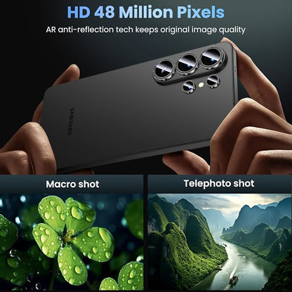 Uyiton for Samsung Galaxy S26 Ultra Camera Lens Protector - [Case-Friendly][Not Easy to Break][Ultra-Thin] Military-Grade Tempered Glass with Aluminum Metal Rear Camera Screen Cover - Glitter Black