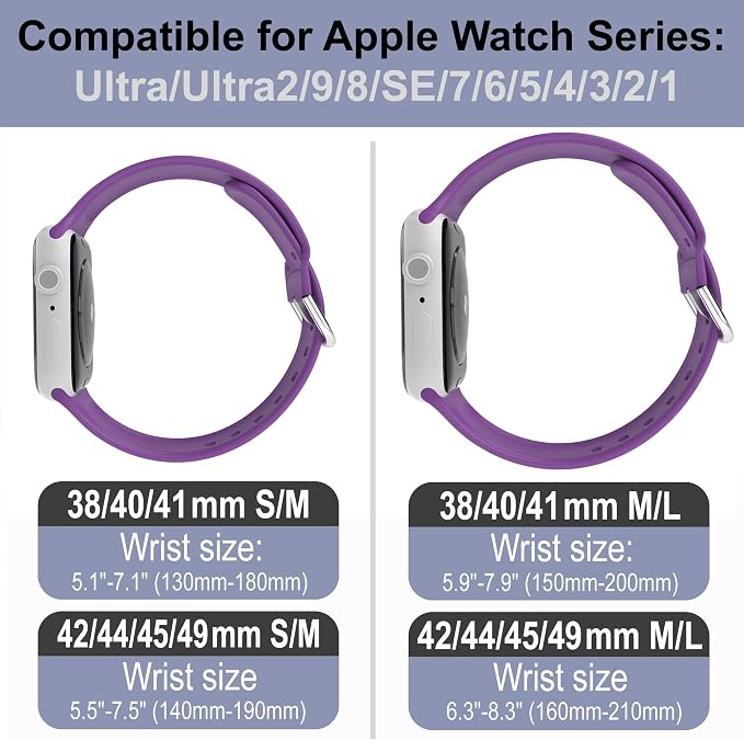 The LORD is my Shepherd Watch Band compatible with Apple Watch Laser Engraved iWatch Band Silicone 38mm 40mm 41mm 42mm 44mm 45mm 49mm Strap Jesus Psalm Christian God (42/44/45/49mm S/M, Purple)