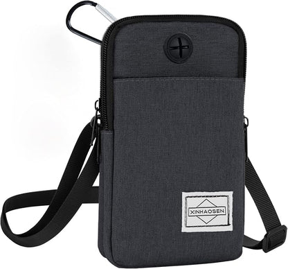 HOTEMIA Cell Phone Purse Waist Pack Bag Travel Crossbody Bag Wristband Sport Armband Wallet with Removable Shoulder Strap (Dark Grey)