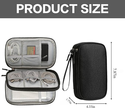 Travel Storage Box - Hard EVA Protective Cover for Mobile Power Bank, Charger, Cable, Phone and Accessories - Portable Storage Bag for Airplane, Business Travel, Home Furnishings