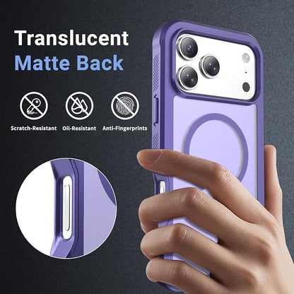 jaroco Magnetic for iPhone 17 Pro Max Case, [Compatible with MagSafe][Military Grade Drop Protection][Heavy Duty Protection][Non-Slip][Shockproof] 2-Layer Durable Bumper Phone Case 6.9''-Dark Purple