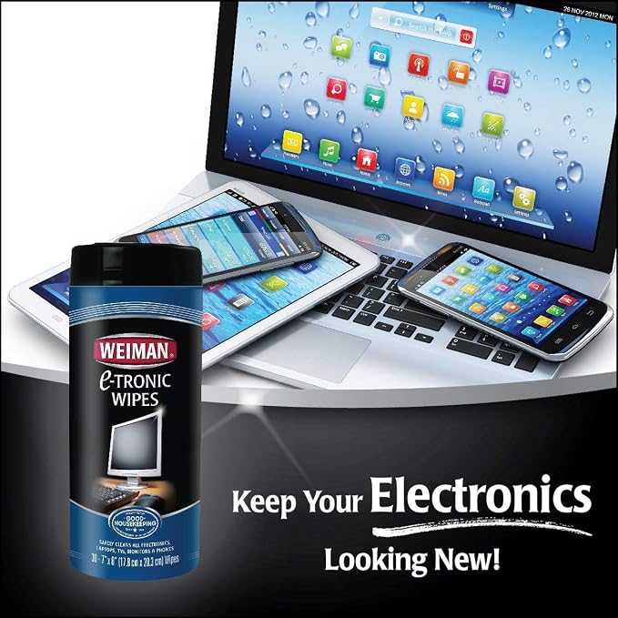 Weiman Electronic Wipes Canister 30 Count (Pack of 2)