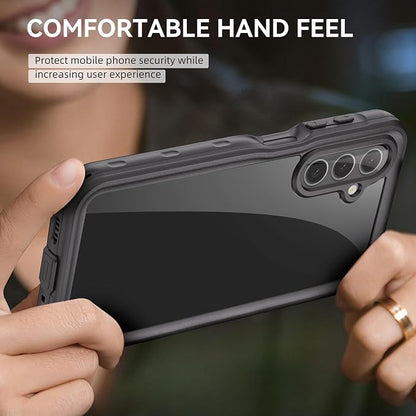 Omio for Galaxy A16 5G Waterproof Case, Full Body IP68 Underwater Clear Protective Case Built-in Screen Protector Heavy Duty Shockproof Case for Men Women, Black