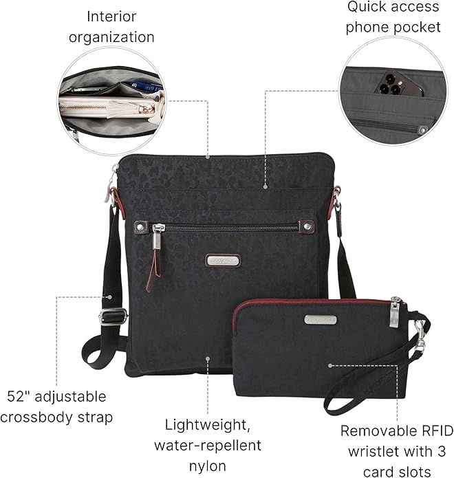 Baggallini womens Go Bagg With Rfid Phone Wristlet