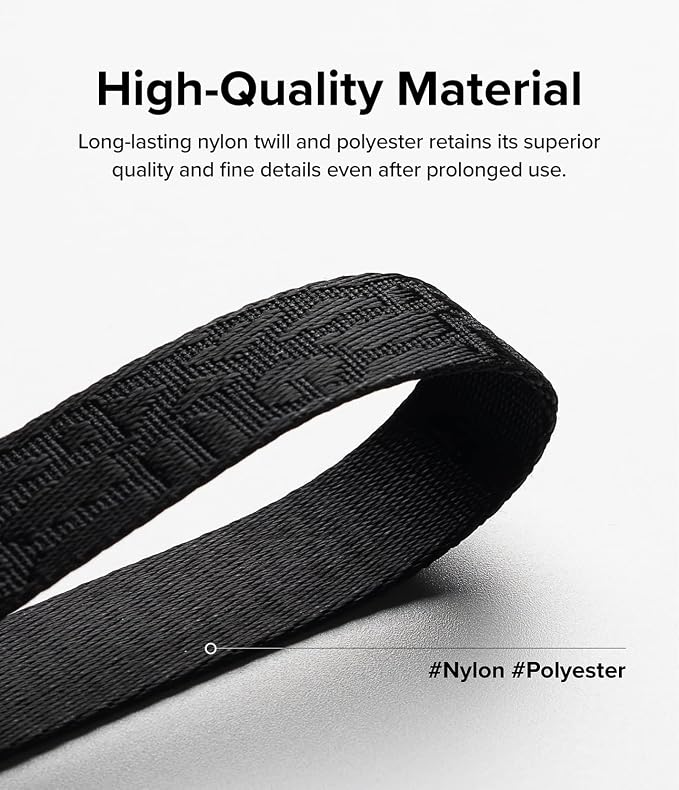 Ringke Hand Strap [Phone Wrist Strap] Designed for Camera Strap and Phone Strap, Adjustable Sturdy Universal Lanyard Compatible with Camera and Phone Case - Lettering Black 2