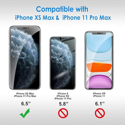 JETech Screen Protector for iPhone 11 Pro Max/Xs Max, 2-Pack | HD Clear, Face ID Compatible, Anti-Scratch Glass