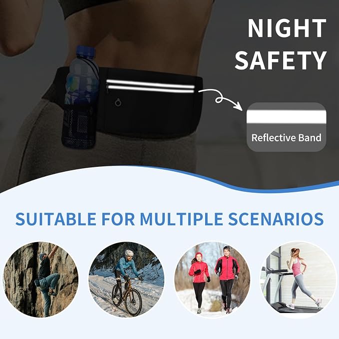 Slim Running Belt Fanny Pack for Men Women, Running Phone Holder Runners Pouch Waist Pack for Workout (1198, Pink)