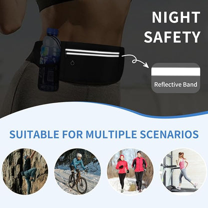 Slim Running Belt Fanny Pack for Men Women, Running Phone Holder Runners Pouch Waist Pack for Workout (1198, Black)
