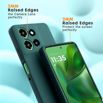Case for Motorola Moto G Power (2025), 2 Pack Tempered Glass Screen Protectors, Soft TPU Silicone Shockproof Case-Midnight Green
