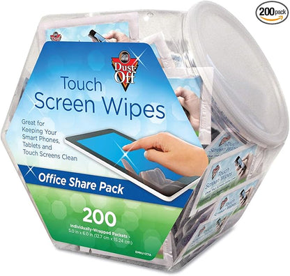 Falcon Dust-Off Touch Screen Wipes, Office Share Pack, 200/Pack (DMHJ)