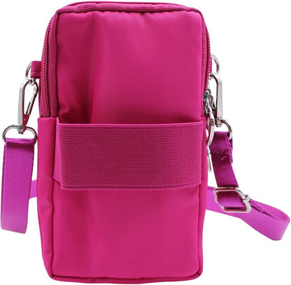 JUMISEE 3-Layers Crossbody Bag Cellphone Pouch Armband Wallet Nylon Smartphone Purse