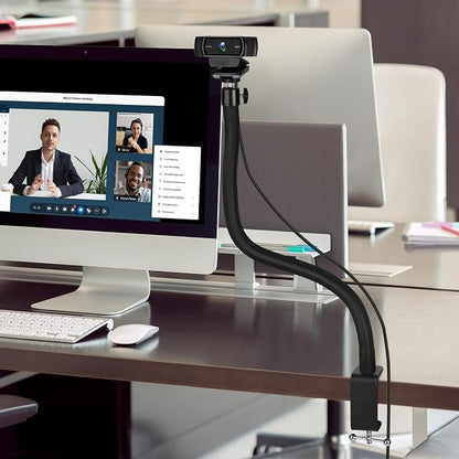 Webcam Stand for Desk,Camera Stand Desk Webcam Mount Clamp Clip,50cm Gooseneck Arm for Logitech Webcam C920/C920S/C920x/C922/C922x/C925e/C930/C930e/C615/C960/BRIO 4K/NexiGo N60/iPhone/Ring Light