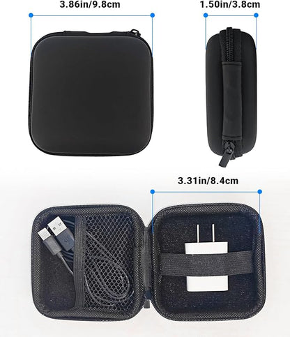 Small Waterproof Tech Organizer Pouch (3.86x3.86x1.5in) - Compact Travel Storage Bag for Chargers, Cables & Gadgets, Internal Space 3.31x3.31x1.18in (Black)