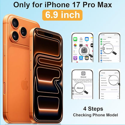 Beasyjoy for iPhone 17 Pro Max Case Waterproof, Built-in Screen Protector & Full Body Protection, Heavy Duty Rugged Military Shockproof Dustproof Case, Compatible with MagSafe, 6.9" Orange