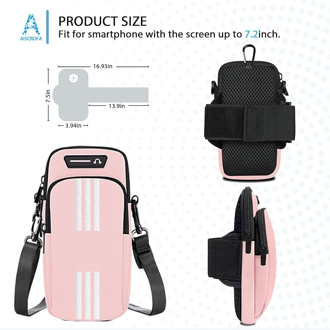 Running Armband, Cell Phone Purse Small Crossbody Bags for Women Men Kids Pouch for iPhone 15/14/13 pro/Plus/xs/xr/xs max, Galaxy S22 Ultra and More
