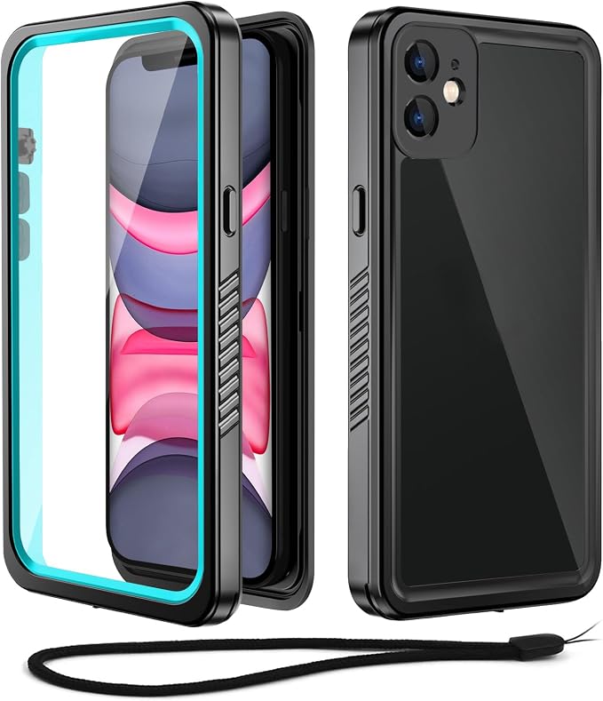 WIFORT for iPhone 11 Waterproof Case - [Certified Water Proof & Military Protection] with [Built-in Screen Protector], Full Body Shockproof Phone Case Cover for iPhone 11 6.1" - Teal