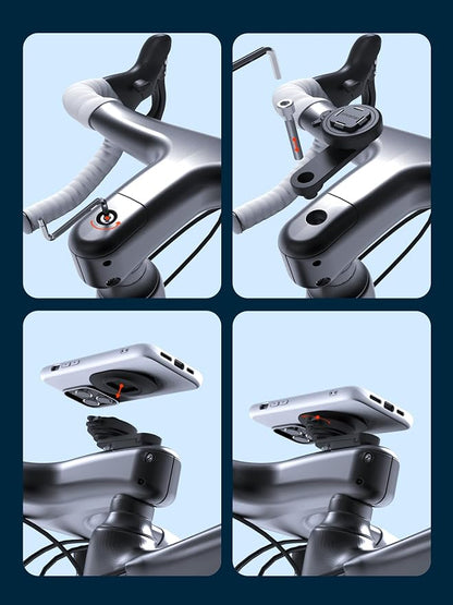 sincetop Bike Phone Mount - Series Q [ Quad ] - Bicycle Stem Cap Phone Holder,Universal Aluminum Handlebar Cell Bracket, Cycling Quick Mount for Mountain&Road&Ebike&Gravel Bike
