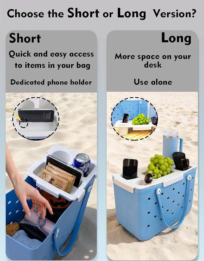 Top Cup Phone Holder Tray Storage Lid for Stanley Compatible with Bogg Bag XL Cover, Cup Organizer Holder Waterproof Silicone Multifunctional Storage Box for Outdoor Beath Camping Travel (Black, XL)