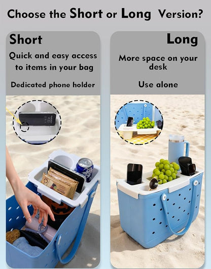 Top Cup Phone Holder Tray Storage Lid for Stanley Compatible with Bogg Bag XL Cover, Cup Organizer Holder Waterproof Silicone Multifunctional Storage Box for Outdoor Beath Camping Travel (Black, XL)