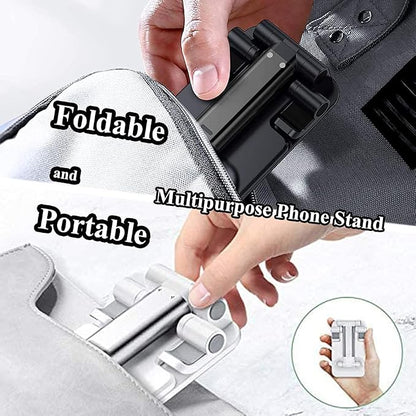 2 Pcs Cell Phone Stand, Adjustable Angle Height Phone Stand for Desk, Fully Foldable/Portable Phone Holder, Compatible for iPhone 16/15/14/13/12/Smartphones