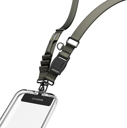 MAGEASY Universal Cell Phone Lanyard - Crossbody Phone Strap for iPhone 17 Pro Max & Most Smartphones, Magnetic Quick-lock System, for Men & Women | Utility (Concrete Gray)