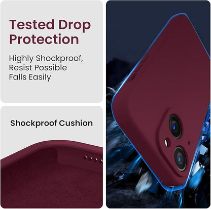 FireNova Designed for iPhone 15 Case, Silicone Upgraded [Camera Protection] Phone Case with [2 Screen Protectors], Soft Anti-Scratch Microfiber Lining Inside, 6.1 inch, Plum