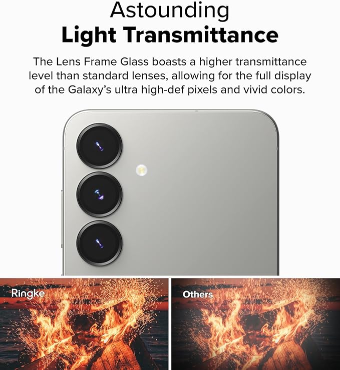 Ringke Camera Lens Frame Glass [Individual Lens Covers] Compatible with Samsung Galaxy S25 Plus Camera Lens Protector, Tempered Glass Covers and Aluminum Alloy Frames - 2 Pack