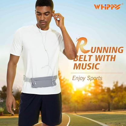 WHIPPY Slim Running Belt Fanny Pack for Women Men Elastic Runners Belt Waist Pouch Chest Bag Phone Holder Waist Pack for Running Hiking