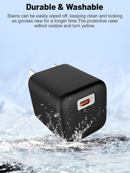 Silicone Protective Case for TORRAS IceNano 45W Charger, Full-Body Protective Cover with Precise Cutouts, Shockproof Dustproof Charging Block Protector Sleeve & Scratch-Resistant Sleeve (Black)