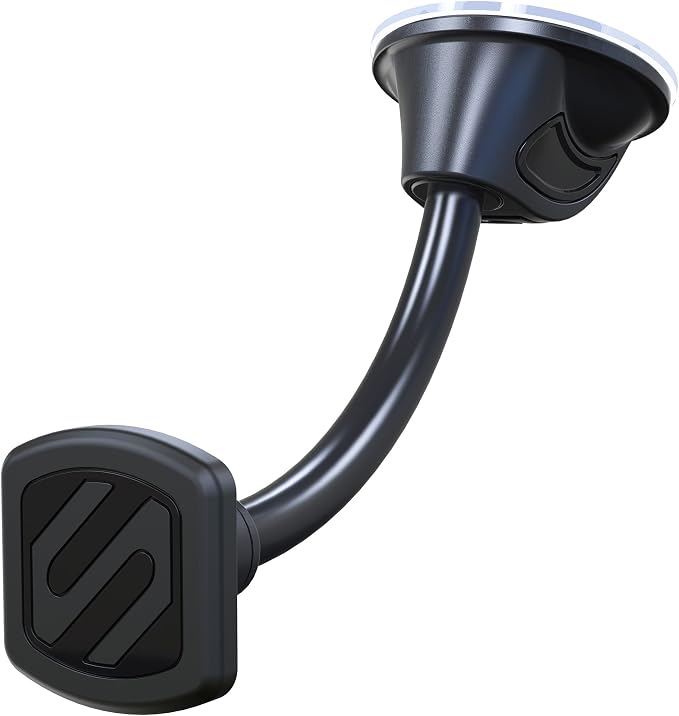Scosche MAGWDMB MagicMount Flex Neck Suction Cup Car Phone Mount for Dashboard/Windshield, 360° Adjustable Magnetic Head, Universal Cell Phone Holder Compatible with iPhone, Samsung & All Devices