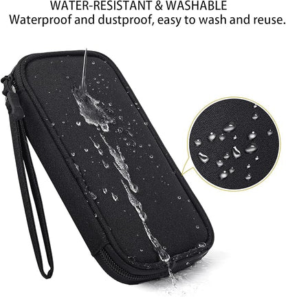 CAAORDKSO Electronic Organizer Case, Travel Cable Organizer Pouch Electronic Accessories Carry Case Water Resistant Organizer Pouch Bag for Cable, Cord, Charger, Phone, Power Bank, Earphone (Black)
