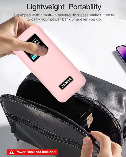 Silicone Case for Anker Prime Power Bank 20,000mAh 200W,Full-Body Protective Cover for Anker Prime Power Bank,Drop-Proof,Scratch-Proof,Shock-Proof,Pink