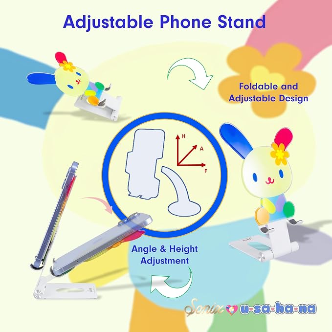 Sonix x Sanrio Character Phone Stand | Adjustable Cell Phone Holder, Desk Stand, Dock | Floral Usahana