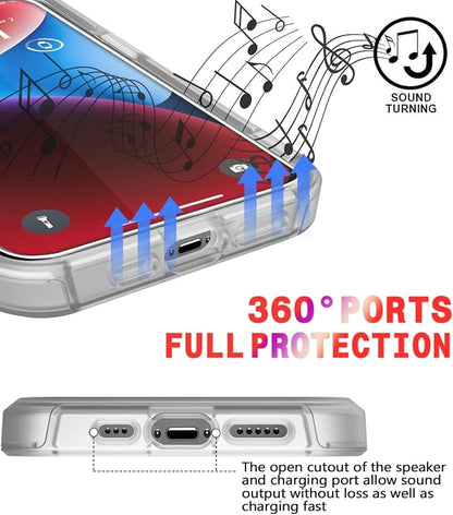 Diverbox for iPhone 14 case [Shockproof] [Dropproof] [Tempered Glass Screen Protector ],Heavy Duty Protection Phone Case Cover for Apple iPhone 14 (Clear-2in1)
