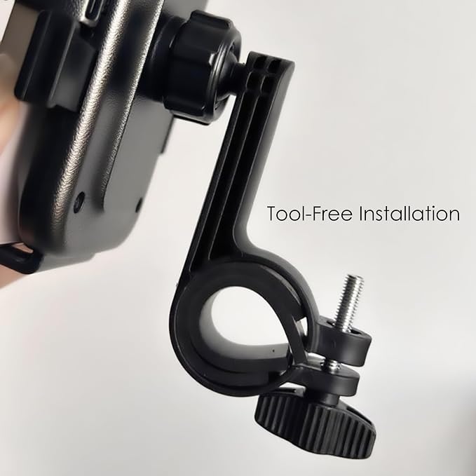 Bike Phone Holder 2 Pack, Mountain Motorcycle Phone Mount, 1s Lock & Quick Release Handlebar Cell Phone Cradle Clamp, Phone Clip for 4-6.9" Smartphones - Black (2)