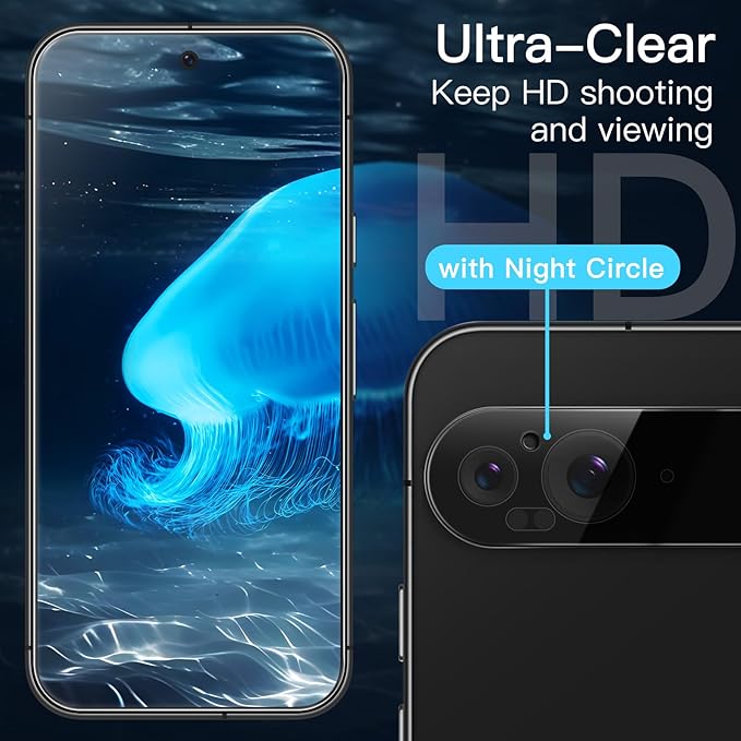 JETech Screen Protector for Google Pixel 9, 2+2 Pack | with Camera Lens Protector, HD Clear Tempered Glass, Anti-Scratch Protection, Easy Installation Tool