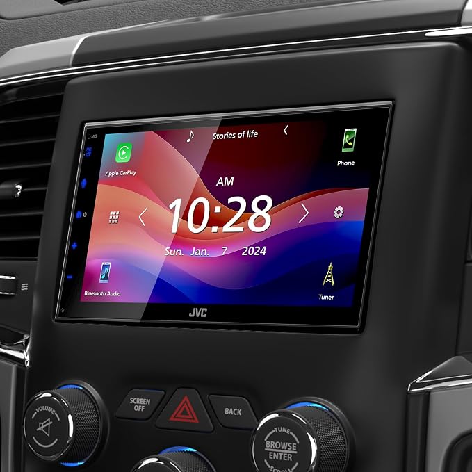 JVC KW-M690BW 6.8" Capacitive Touchscreen Car Stereo – Wireless Apple CarPlay & Android Auto, Bluetooth, USB Mirroring, 13-Band EQ