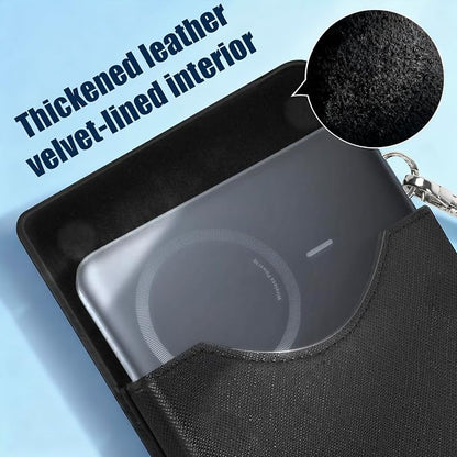 Power Bank Case for Anker Nano Ultra-Slim 5,000mAh Magnetic Wireless Charging Battery, Portable PU Leather Charger Sleeve with Magnetic Closure, Built-in Charging Port Access & Wrist Strap (Box Only)