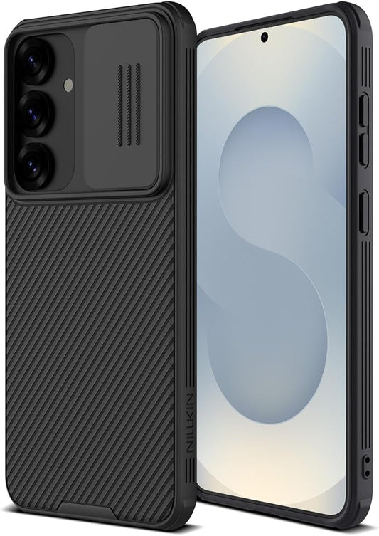 Nillkin for Samsung Galaxy S25 Plus Case with Camera Cover, [Lens Protection] Mil-Grade Shockproof Protective Bumper Hard Cover Slim Phone Case for Galaxy S25 Plus Cases 6.7'' Black