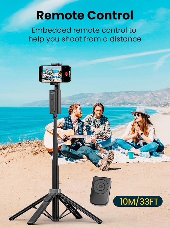 AOCHUAN Face Tracking Tripod for iPhone & Android,57'' Expandable 360 Rotation Selfie Stick that Follows Your Movement Rotation w/Remote, No APP, Phone Tripod Recording for YouTube, TikTok,Smart M3