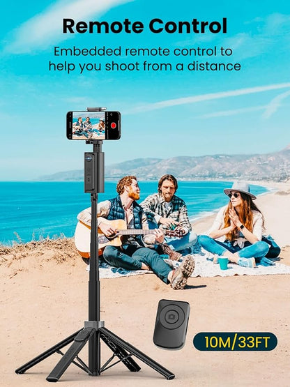 AOCHUAN Face Tracking Tripod for iPhone & Android,57'' Expandable 360 Rotation Selfie Stick that Follows Your Movement Rotation w/Remote, No APP, Phone Tripod Recording for YouTube, TikTok,Smart M3