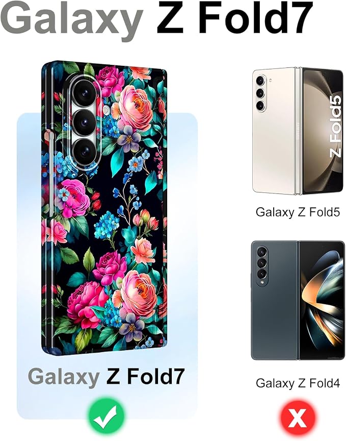 Btscase for Samsung Galaxy Z Fold 7 Case,Built in Front Screen Protector,Gold Glitter Marble Pattern Hard PC Slim Shockproof Full Body Drop Protective Case for Galaxy Z Fold 7 5G, Green