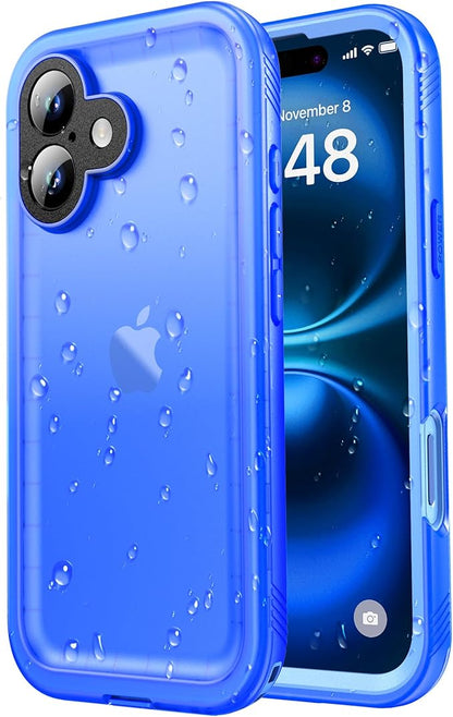 SPORTLINK for iPhone 16 Plus Case - IP68 Waterproof Military Protective Full Body Heavy Duty Shockproof 360 Sealed Dustproof with Camera Screen Protector Cover for i Phone 16 Plus 6.7" Blue