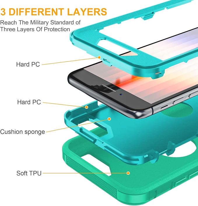 jaroco Finger Sleeves for iPhone SE Case, 0.15mm Superconducting Nanofibers, Smooth Feel, Anti-Sweat with Non-Slip Removable Heavy Duty Full Body Phone Case-Green