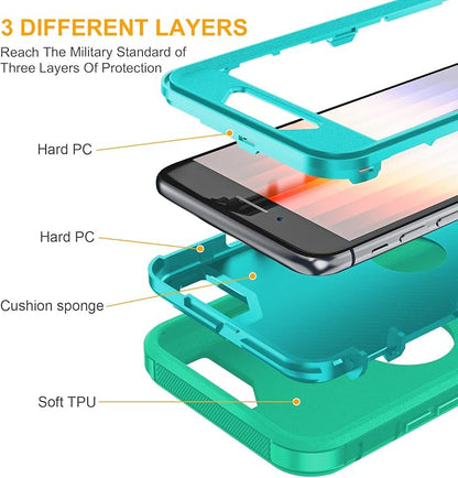 jaroco Finger Sleeves for iPhone SE Case, 0.15mm Superconducting Nanofibers, Smooth Feel, Anti-Sweat with Non-Slip Removable Heavy Duty Full Body Phone Case-Green