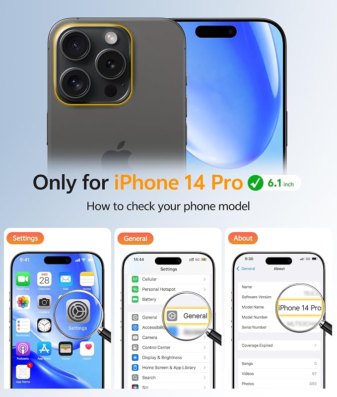 FNTCASE for iPhone 14 Pro Case: [Compatible with Magsafe] Translucent Matte Cases with [Full Camera Protection] [Screen Protector] Military Grade Shockproof Protective Phone Cover - Blue