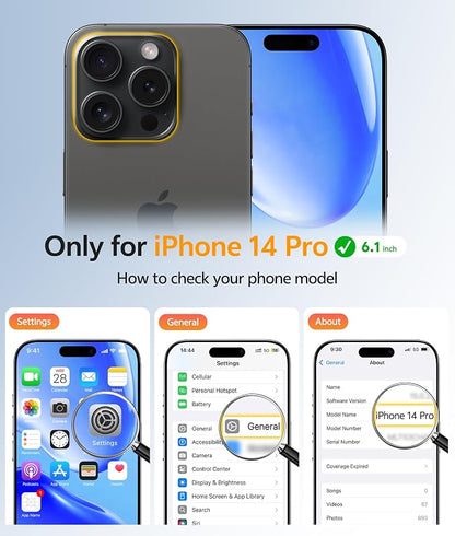 FNTCASE for iPhone 14 Pro Case: [Compatible with Magsafe] Translucent Matte Cases with [Full Camera Protection] [Screen Protector] Military Grade Shockproof Protective Phone Cover - Blue