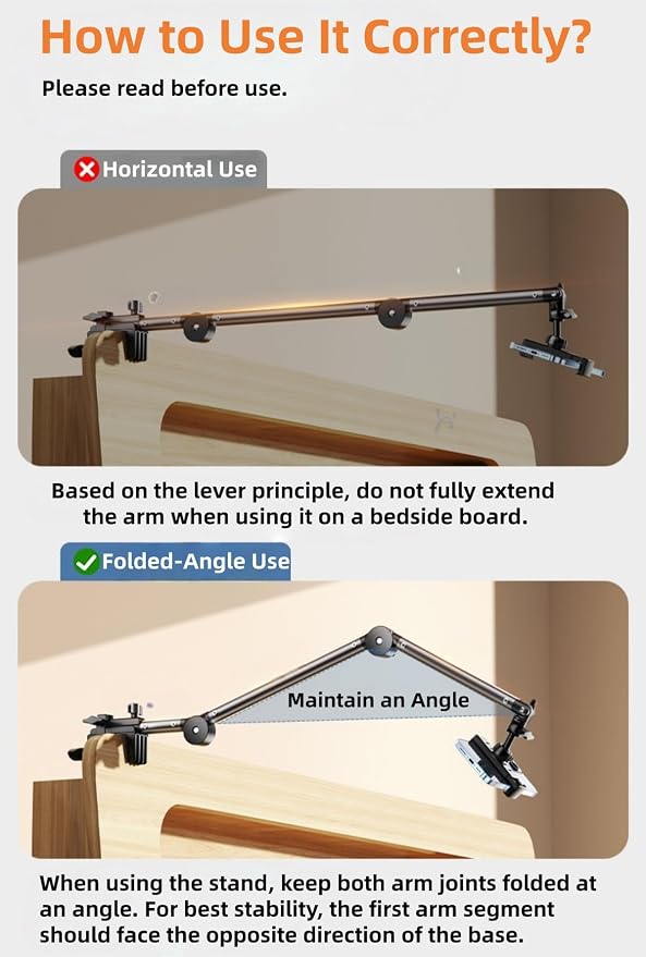 4-Axis Adjustable Tablet & Phone Holder, Gooseneck Arm – 360° Rotating Bedside & Desk Mount, Metal Tube Stand for Watching, Recording, and Live Streaming UN-C (32inch/82cm)