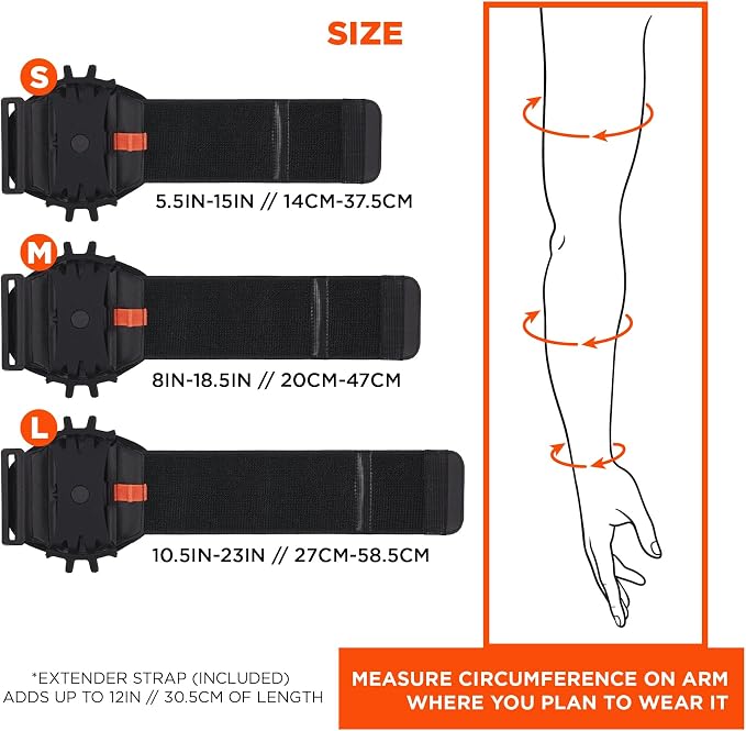 Ergodyne Squids 5545 Armband, Wristband Scanner Mount, Adjustable to Fit Phones, Scanners, Mobile Computers, PDA